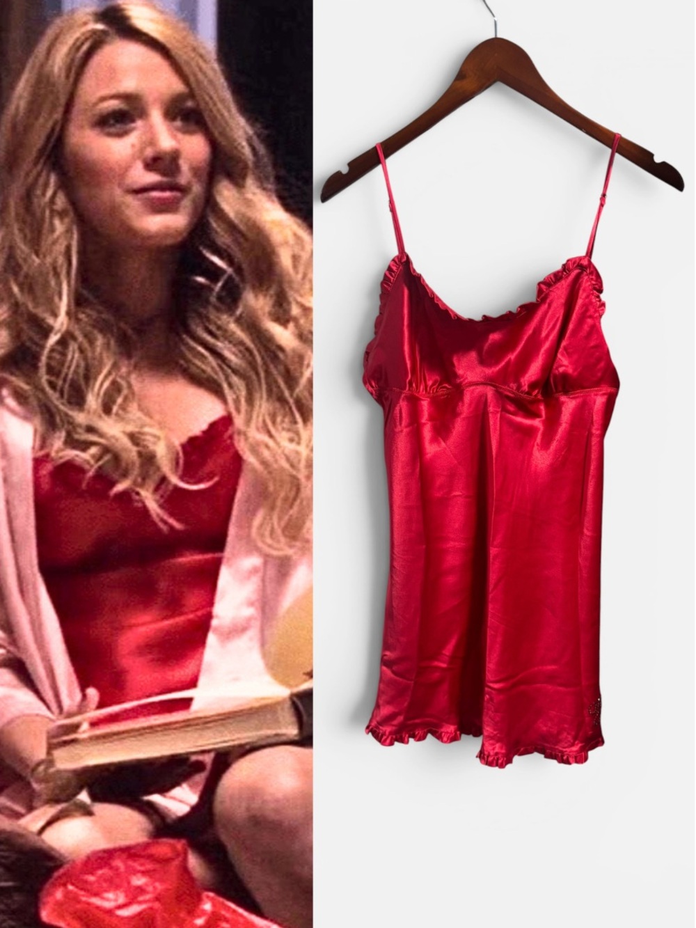 ASO Serena Van Der Woodson Gossip Girl Victoria’s Secret Angels Red Slip Dress M